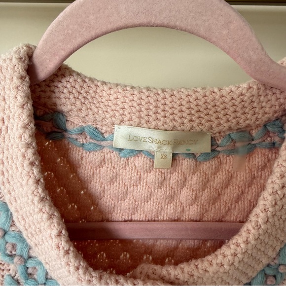 LoveShackFancy Naj Blush Pink Embroidered Cardigan Size XS - Picture 10 of 10